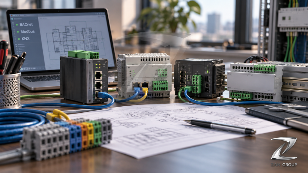 BACnet وModbus وKNX: اختيار بروتوكولات تكامل المباني — صورة توضيحية من زان جروب